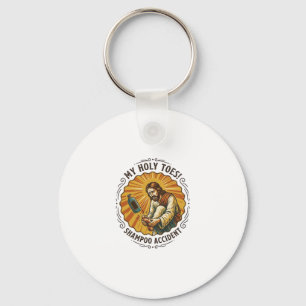 Chaveiro Jesus Derrubando Frasco de Xampu no Pé Dor no Chuv