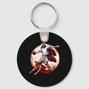 Chaveiro Jesus Divertido Atravessando O Diabo Basketba