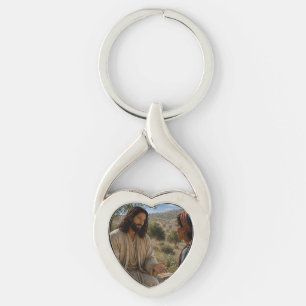 Chaveiro Jesus e a Mulher Samaritana no Poço Cristã