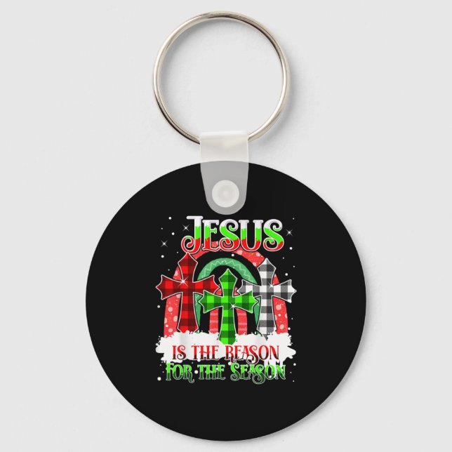 Chaveiro Jesus É A Razão Da Temporada Arco-Íris Natal (Frente)