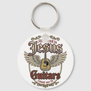 Chaveiro Jesus e Guitarras Vintage Guitarra Cristã