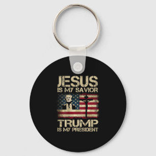 Chaveiro Jesus É Meu Salvador Trump É Meu Presidente Bandei