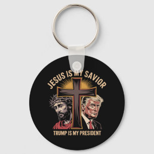 Chaveiro Jesus É Meu Salvador Trump É Meu Presidente Bíblic