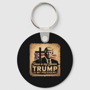 Chaveiro Jesus É Meu Salvador Trump É Meu Presidente Bíblic