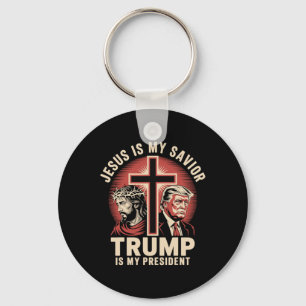 Chaveiro Jesus É Meu Salvador Trump Meu Presidente Conserva