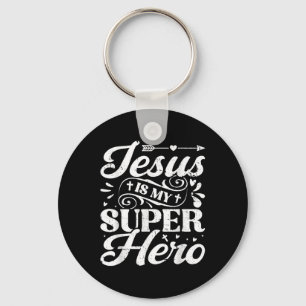 Chaveiro Jesus é meu super-herói - religioso cristão