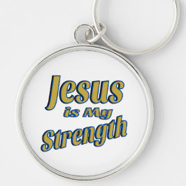 Chaveiro Jesus é minha força Dourada