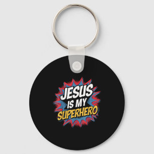 Chaveiro Jesus é o meu super-herói, garoto cristão, meu fil