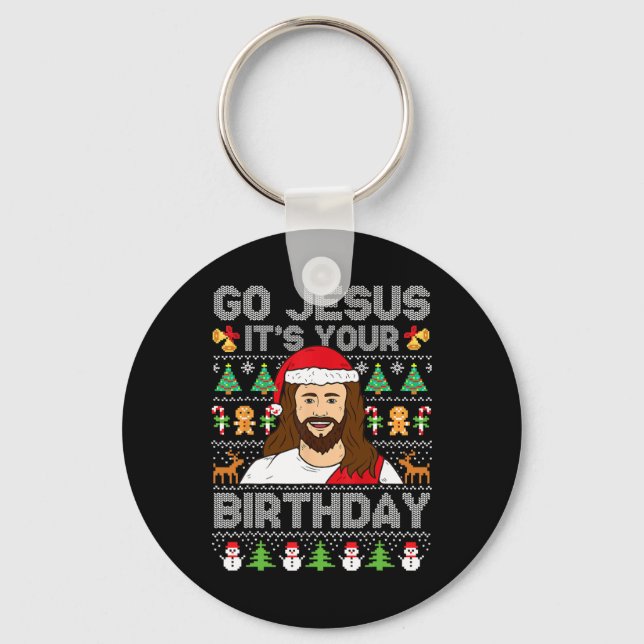 Chaveiro Jesus, é o seu suéter de Natal feio (Frente)