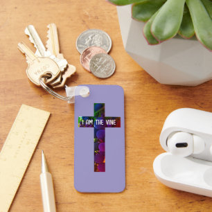 Chaveiro Jesus é o Vine Cross e a Bíblia Graphics Verse