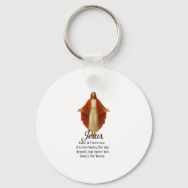 Chaveiro Jesus em Vermelho e Branco