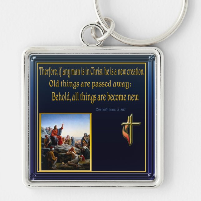 Chaveiro Jesus ensinando múltiplas escrituras (Frente)