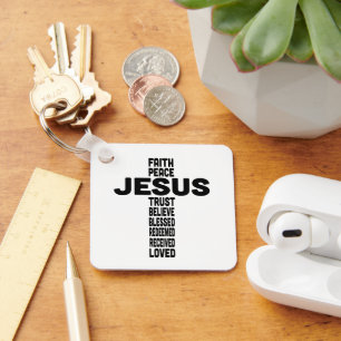 Chaveiro Jesus fé paz acredita cristão negro