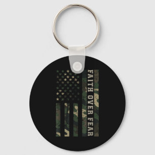 Chaveiro Jesus Fé Sobre o Medo Camo Nós Bandeira Cruz Crist