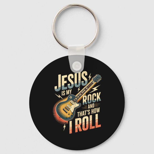 Chaveiro Jesus Is My Rock And That Is How I Roll Christian  (Frente)