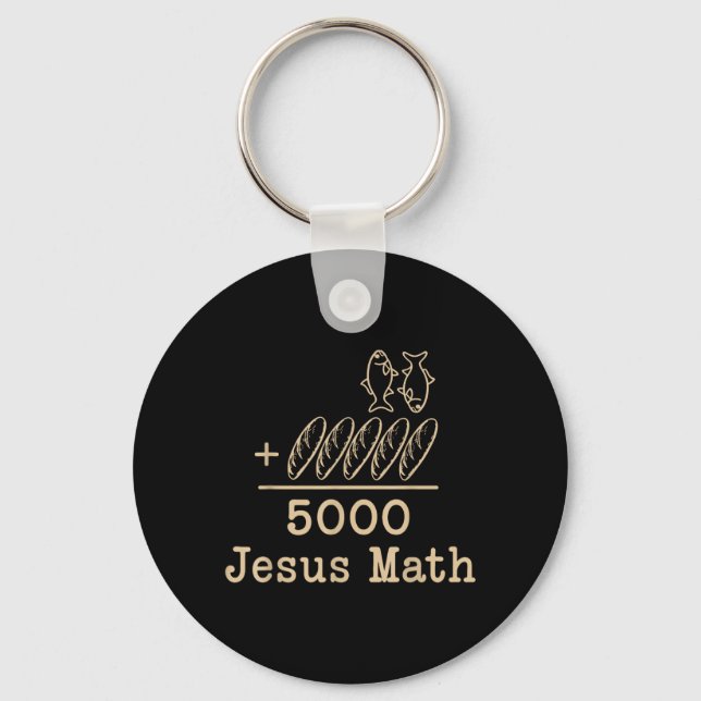 Chaveiro Jesus Matemática 2 Peixes 5 Pães Alimenta Os 5000  (Frente)