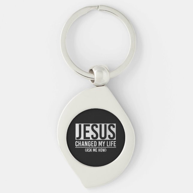 Chaveiro Jesus Mudou Minha Vida Pergunte Como Jesus (Frente)
