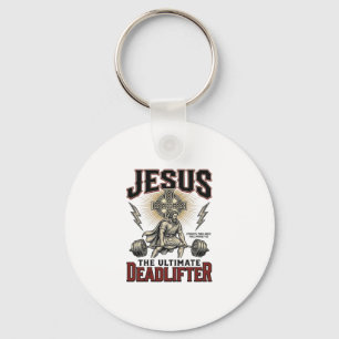 Chaveiro Jesus O Levantador de Peso Definitivo Camiseta Cri