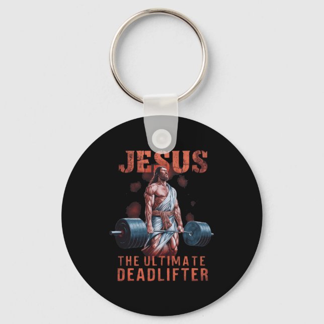 Chaveiro Jesus, O Último Deadlifter Christian 1 (Frente)