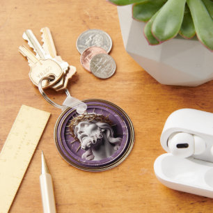 Chaveiro Jesus olhando nos céus com espinhos