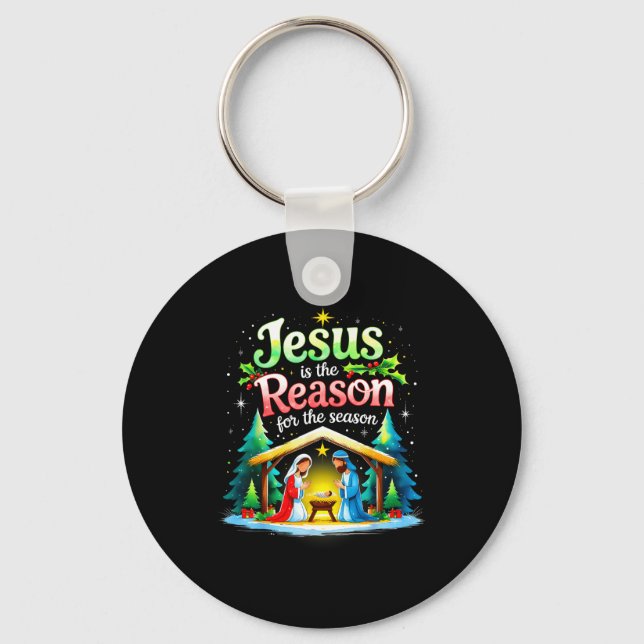 Chaveiro Jesus Reason For The Season Nativity Christmas Des (Frente)