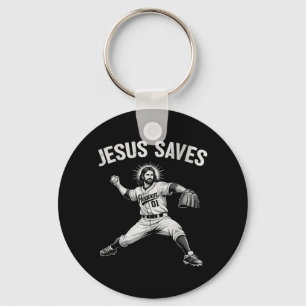 Chaveiro Jesus Salva Beisebol para Homens Mulheres Crianças
