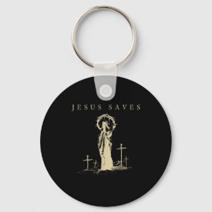 Chaveiro Jesus Salva Fé Cristã Cruz Religiou Vintage