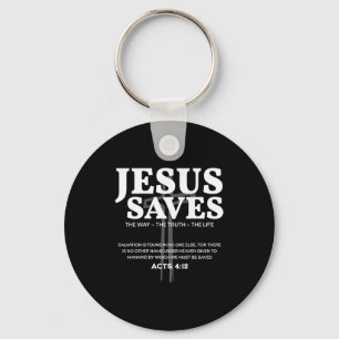 Chaveiro Jesus Salva Versículo Bíblico Atos 4_12 Cristão