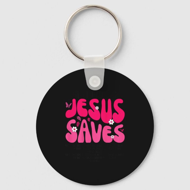 Chaveiro Jesus Salva Versículo Bíblico Fé Cristã Religiosa  (Frente)