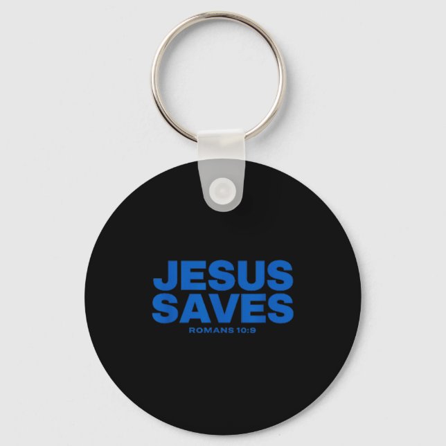 Chaveiro Jesus Salva Versículo da Bíblia Romanos 10 9 Decla (Frente)