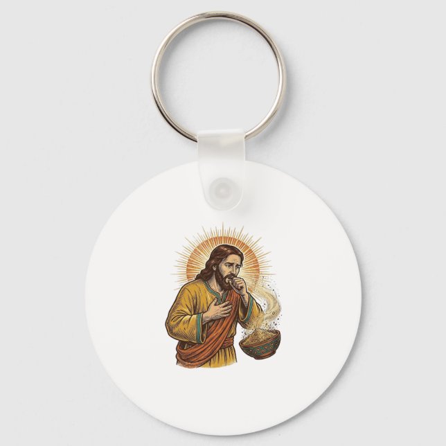Chaveiro Jesus Sufocando Migalha de Chip de Tortilha Seca H (Frente)