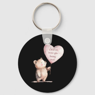 Chaveiro Jesus Te Ama Beary Muito Cute Crianças Cristãs