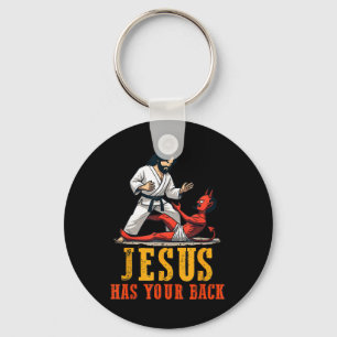 Chaveiro Jesus Tem Suas Costas Cristão Engraçado Jiu-jitsu