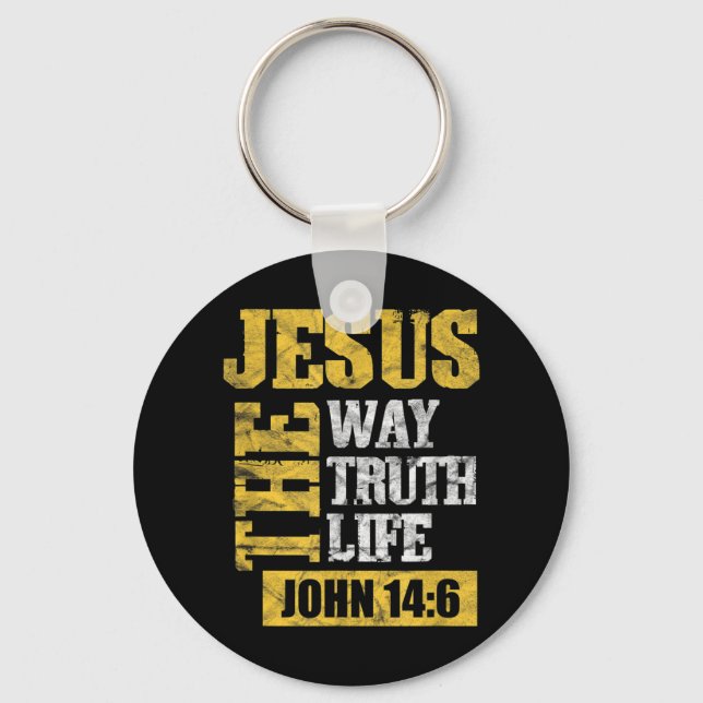 Chaveiro Jesus The Way Truth Life John 14:6 Bíblia cristã (Frente)