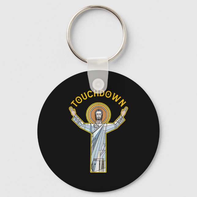 Chaveiro Jesus Touchdown Diversão Fé Cristã Dito Meme C (Frente)
