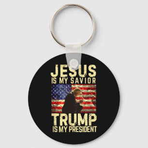 Chaveiro Jesus Trump Camiseta - Jesus é meu Senhor Salvador