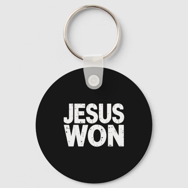 Chaveiro Jesus Venceu Fé Cristã Religiosa  (Frente)