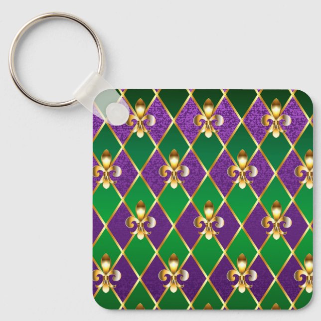 Chaveiro Jewelry Background Mardi Gras (Frente)