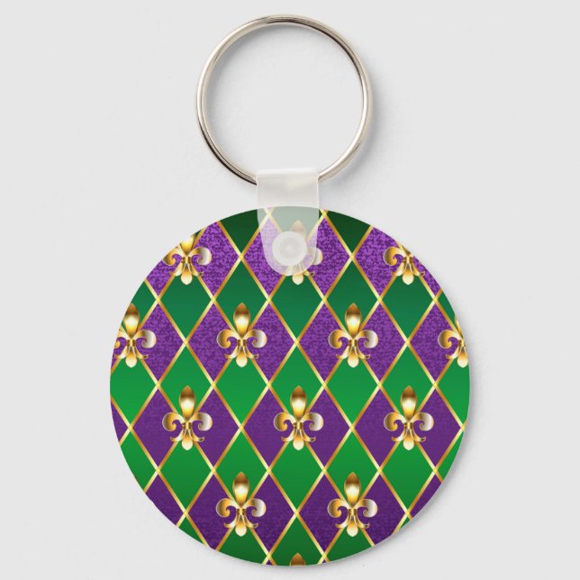 Chaveiro Jewelry Background Mardi Gras (Frente)
