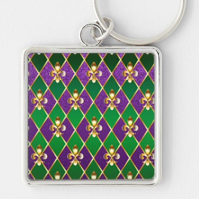 Chaveiro Jewelry Background Mardi Gras (Frente)