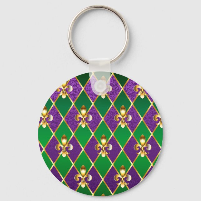 Chaveiro Jewelry Background Mardi Gras (Frente)