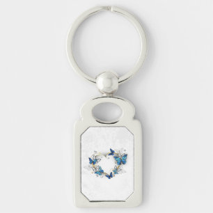Chaveiro Jewelry Heart with Butterflies Morpho