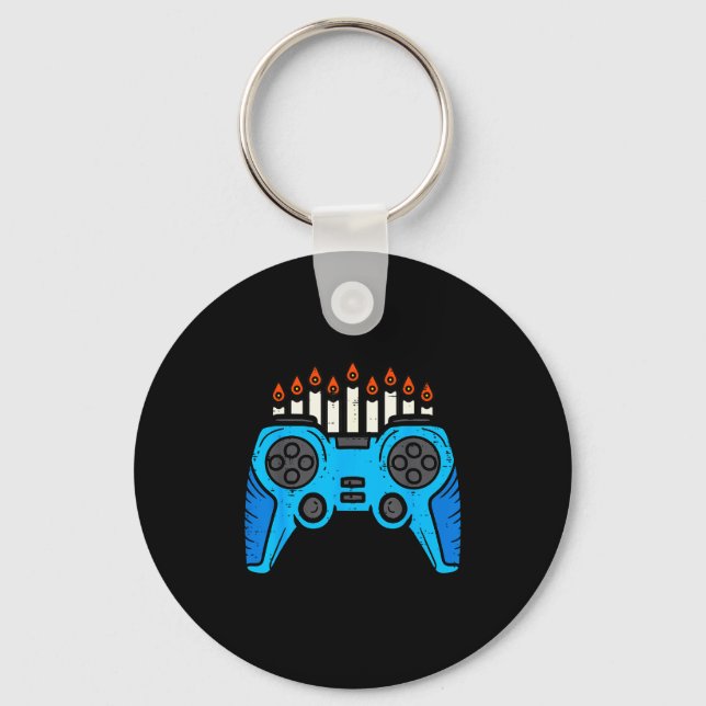 Chaveiro Jewish Video Game Gamer Hanukkah Chanukah Men Boy  (Frente)