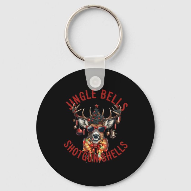 Chaveiro Jingle Bells Shotgun Shells Caçador Engraçado (Frente)
