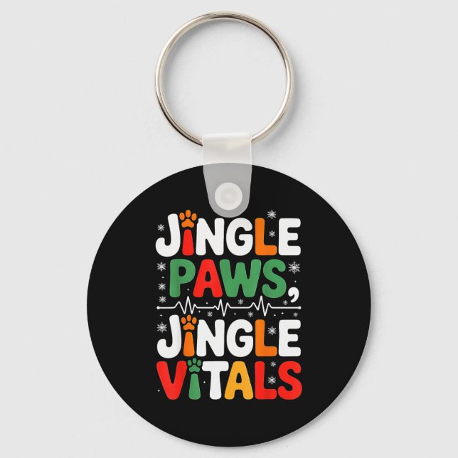 Chaveiro Jingle Paws Jingle Vitals Funny Vet Nurse Xmas  (Frente)