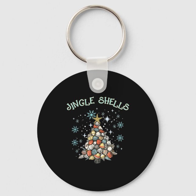 Chaveiro Jingle Shells Christmas Tree Snowflakes Celebratio (Frente)