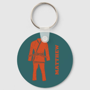 Chaveiro Jiu Jitsu BJJ Gi Teal Personalizado Keych