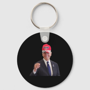 Chaveiro Joe Biden engraçado usa boné Trump 2024