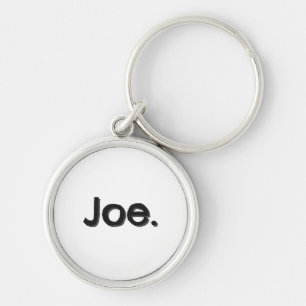 Chaveiro Joe. Nome Palavra em letras pretas sobre branco