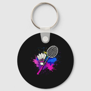 Chaveiro Jogador Colorido de Badminton de Raqueta Colorida